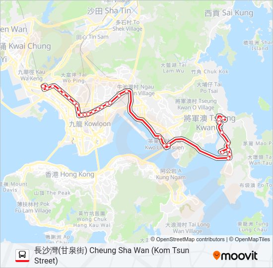 298X bus Line Map