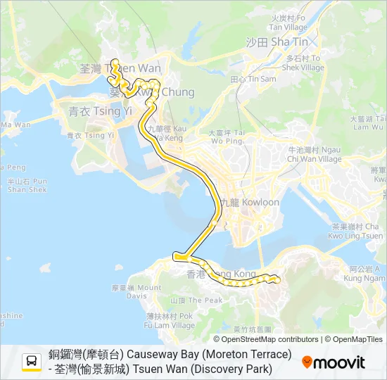 N930 Bus Line Map