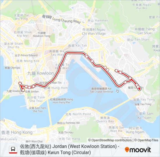 W2 Bus Line Map