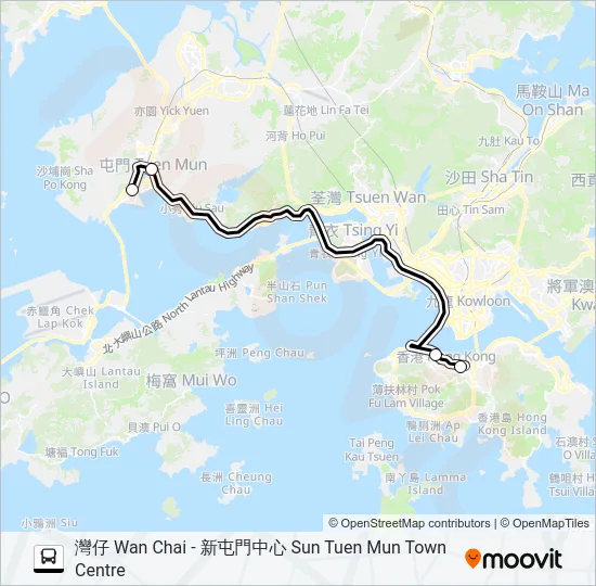 NR741 Bus Line Map