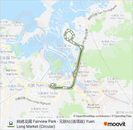 NR93A Bus Line Map
