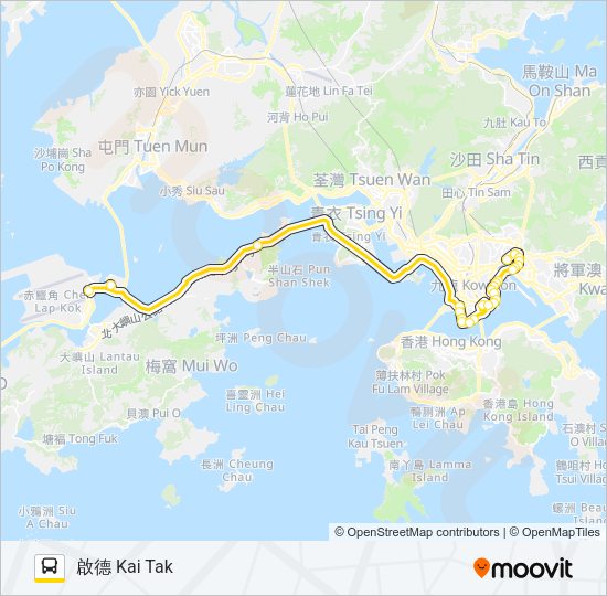 巴士A25的線路圖