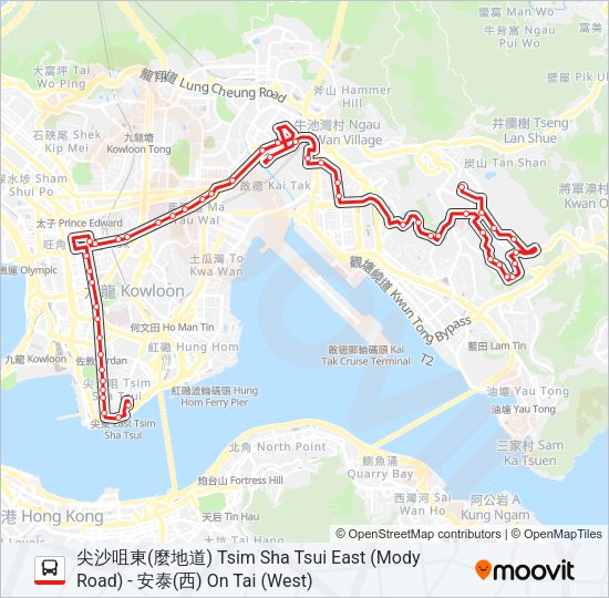 N213 Bus Line Map