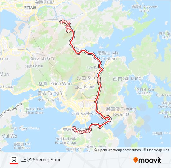 巴士673A的線路圖