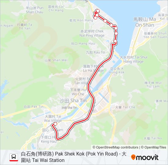 巴士82D的線路圖