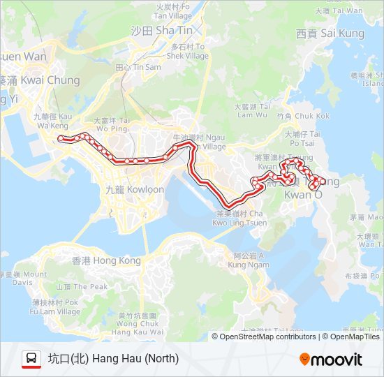 98E bus Line Map