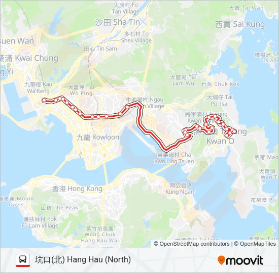 98E Bus Line Map