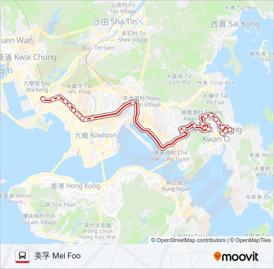 98E bus Line Map