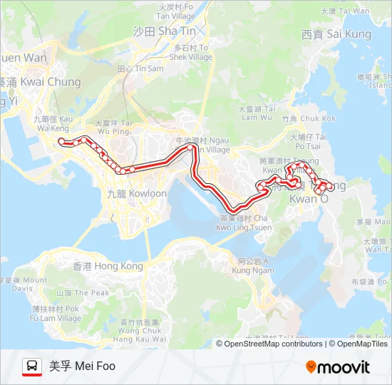 98E Bus Line Map
