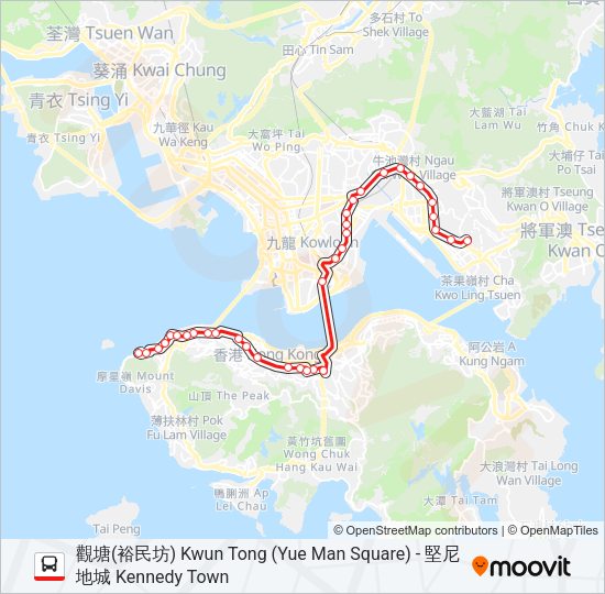 巴士101的線路圖