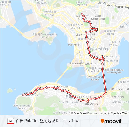 104 bus Line Map