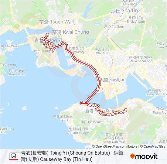 巴士948的線路圖