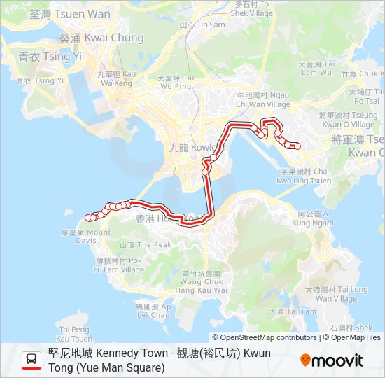 101X Bus Line Map