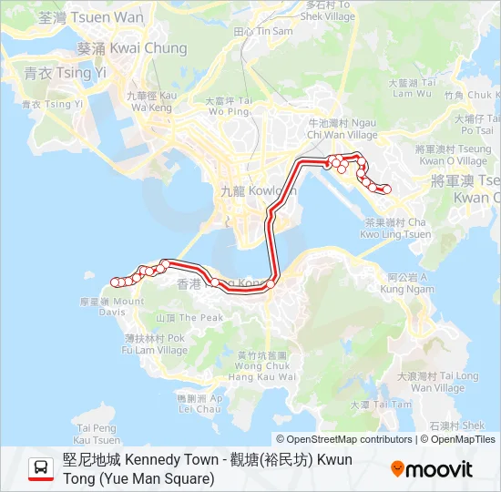 101X Bus Line Map