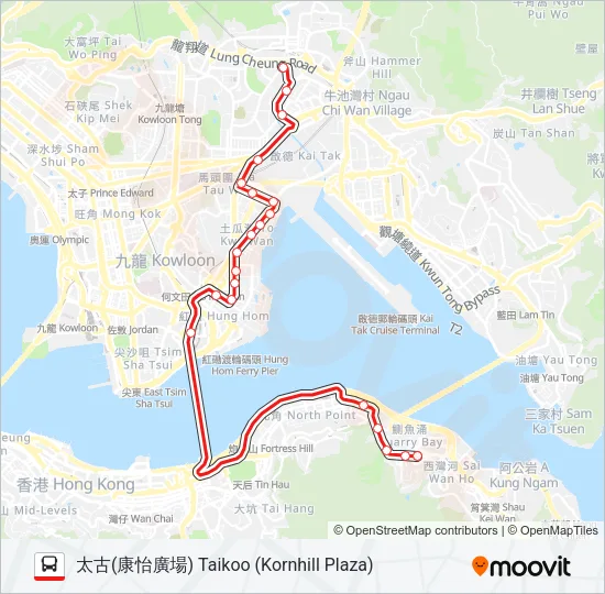 106A Bus Line Map