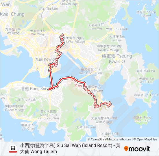 巴士106P的線路圖