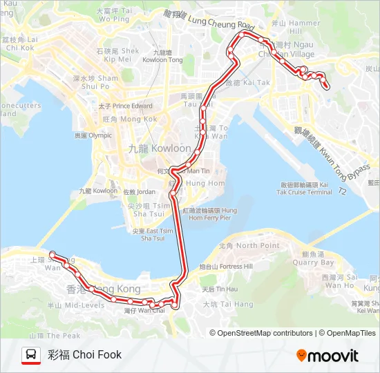 111P Bus Line Map