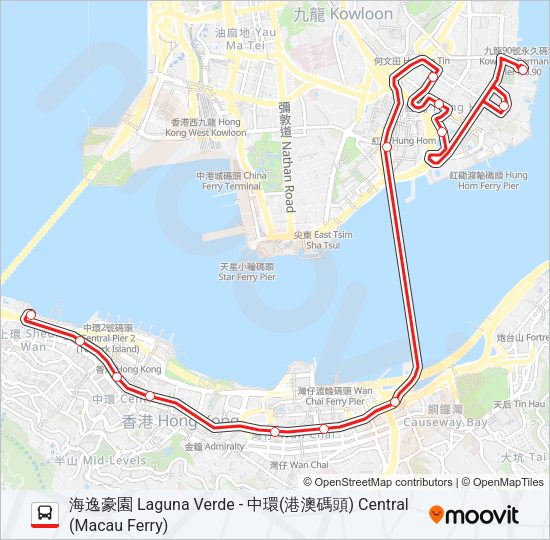 巴士115P的線路圖