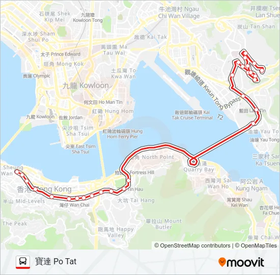 601P Bus Line Map