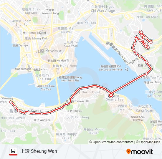 巴士601P的線路圖