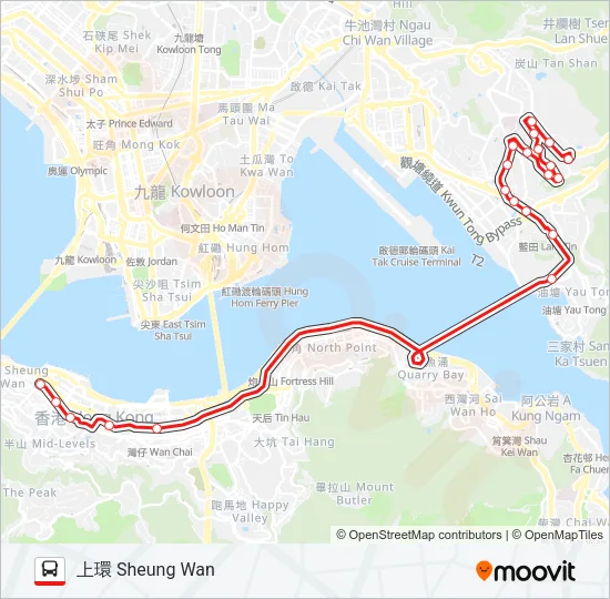 601P Bus Line Map
