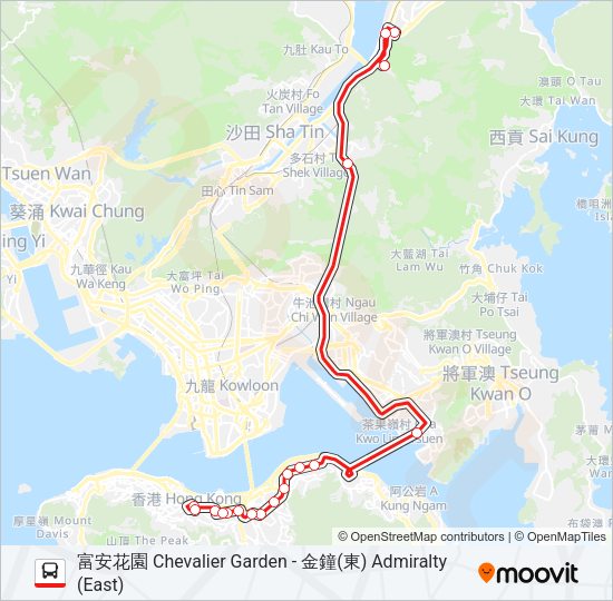 巴士680B的線路圖