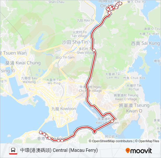 巴士680X的線路圖