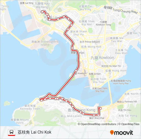 905A Bus Line Map