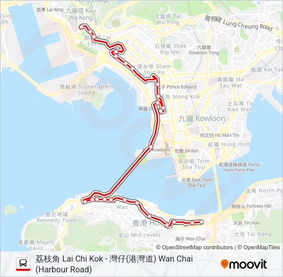 905P Bus Line Map