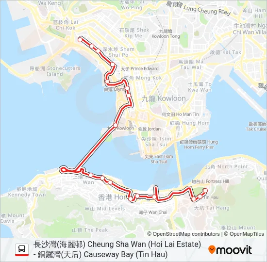 914P Bus Line Map