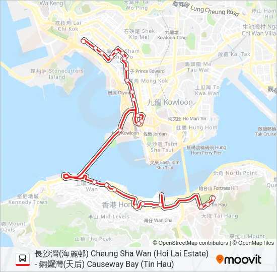 914X Bus Line Map
