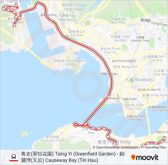 巴士948B的線路圖