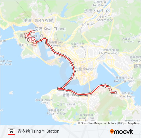 巴士948E的線路圖