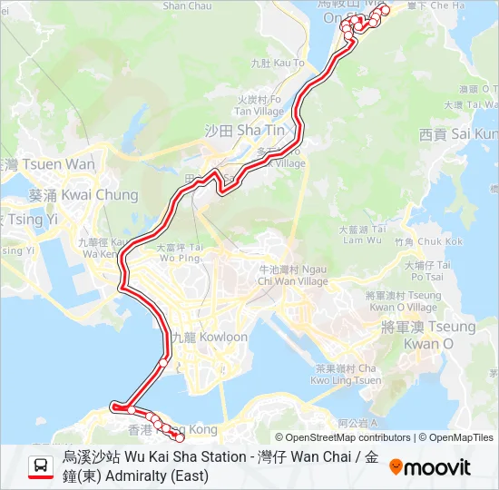 980X Bus Line Map