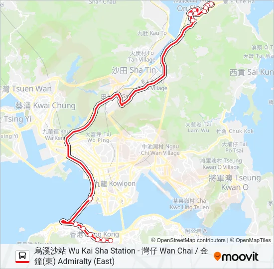 980X Bus Line Map
