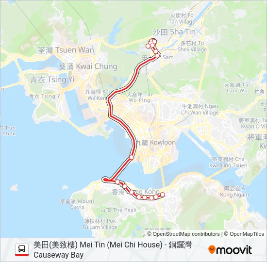 985A Bus Line Map