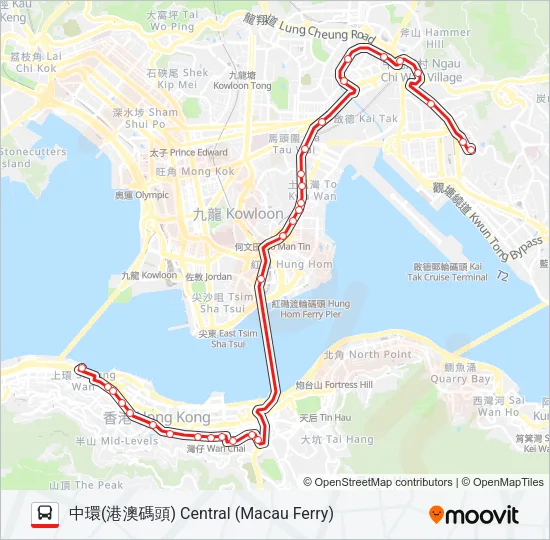N121 Bus Line Map