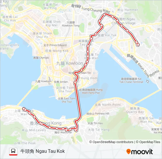N121 Bus Line Map