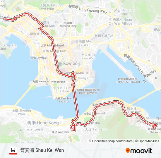 N122 Bus Line Map