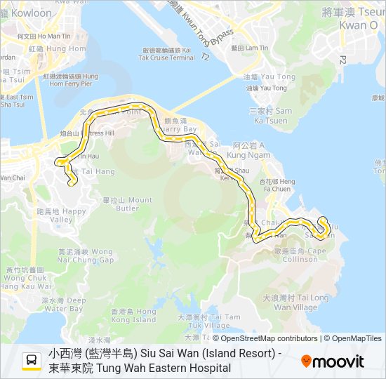 巴士8H的線路圖