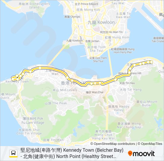 巴士18P的線路圖