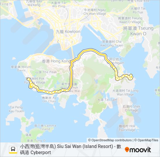 巴士49X的線路圖