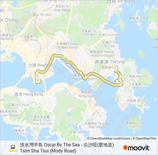 790 Route: Schedules, Stops & Maps - 尖沙咀(麼地道) Tsim Sha Tsui (Mody Road ...