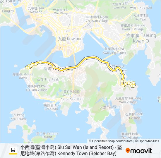 巴士88X的線路圖