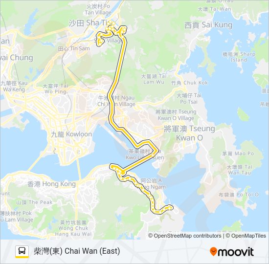 巴士682B的線路圖