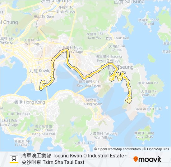 巴士796X的線路圖