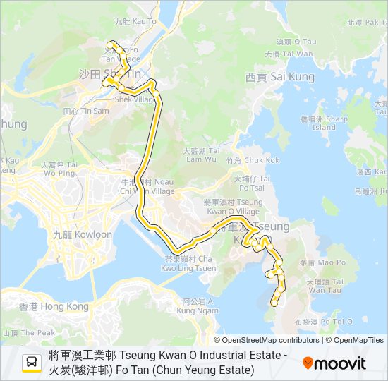 巴士798X的線路圖