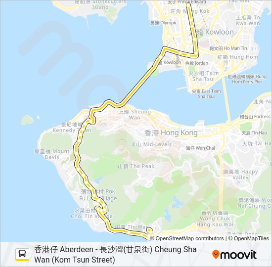 巴士970X的線路圖
