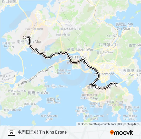 NR705 Bus Line Map