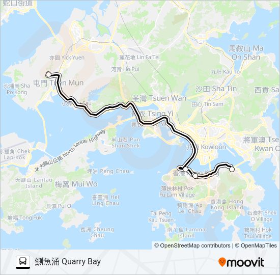 巴士NR705的線路圖